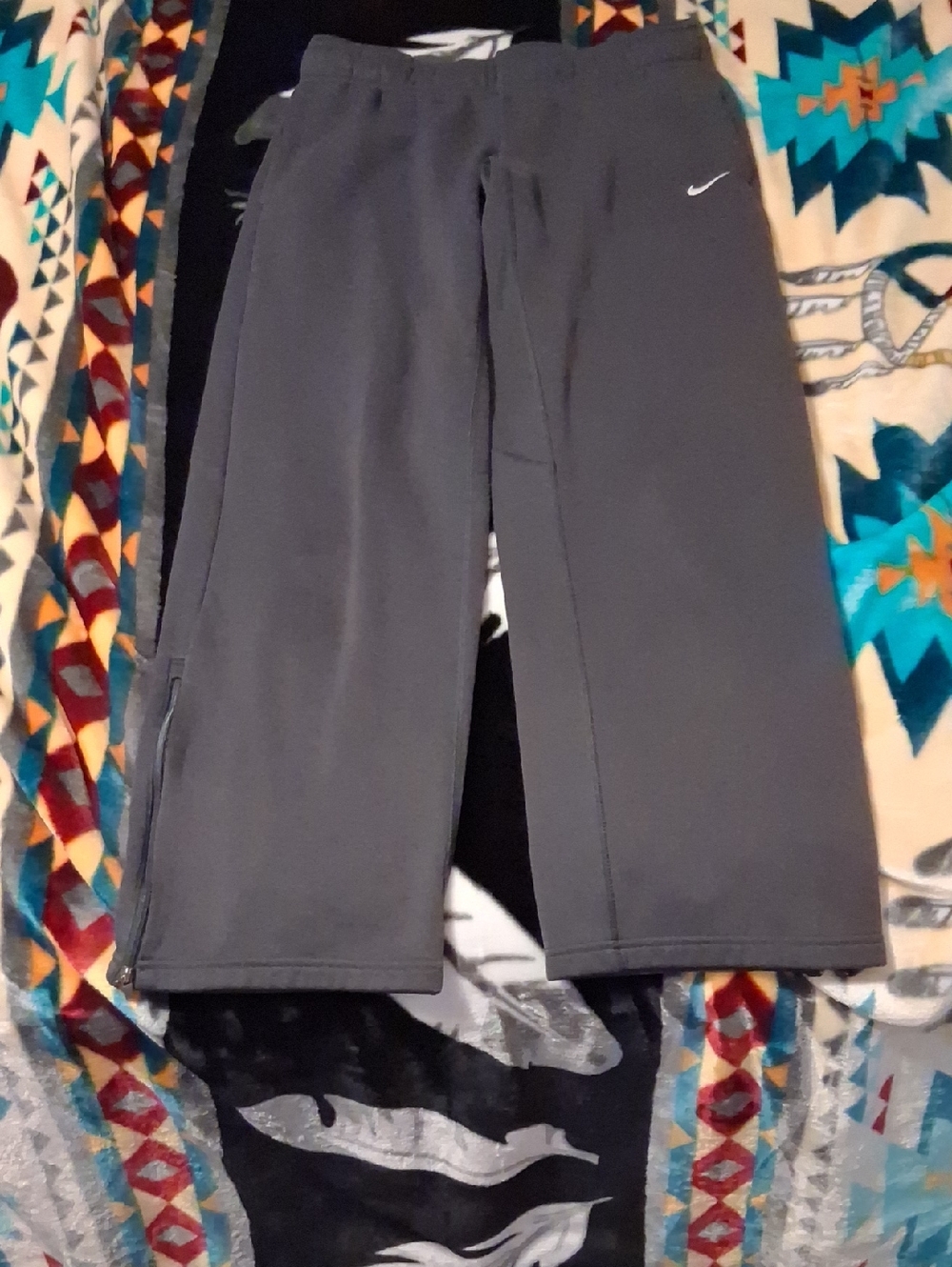 Nike Kids Dark Gray Sweatpants with Swoosh